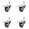Service Caster 3.5 Inch Thermoplastic Rubber Swivel 10mm Stem Caster Set Total Lock Brake SCC-TSTTL20S3514-TPRB-M1015-4 - alternate 1